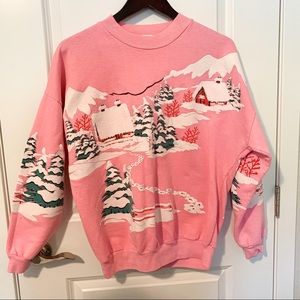 3/$30 🌻 Vintage Pink Christmas Sweater